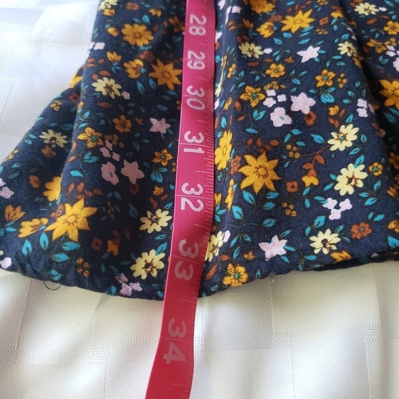 Mudd Floral Pink & Blue Square Neck Line Long Sleeve Women's Dress Size S - Picture 6 of 8